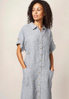 White Stuff Reno Linen Shirt Dress, Blue