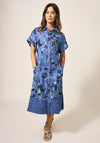 White Stuff Reno Floral Linen Shirt Dress, Blue