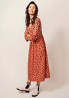White Stuff Lucy Dalmatian Print Midi Dress, Orange