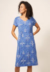 White Stuff Tallie Print Jersey Dress, Blue