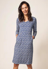 White Stuff Tallie Print Jersey Dress, Navy Multi