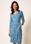 White Stuff Tallie Print Jersey Dress, Teal Multi