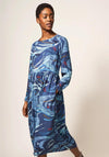 White Stuff Elisa Print Midi Dress, Blue