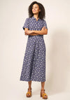White Stuff Rua Print Jersey Midi Dress, Navy