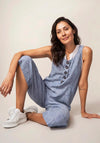 White Stuff Viola Linen Dungarees, Chambray Blue