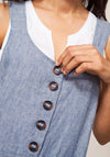 White Stuff Viola Linen Dungarees, Chambray Blue