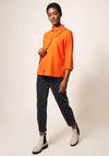 White Stuff Emilia Embroidered Shirt, Bright Orange