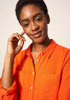 White Stuff Emilia Embroidered Shirt, Bright Orange