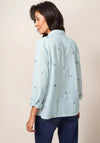 White Stuff Emilia Stripe Embroidery Shirt, Green