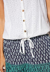 White Stuff Flowing Grasses Sleeveless Shirt, Bright White