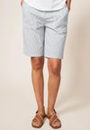 White Stuff Twister Chino Knee Length Shorts, Ivory Stripe