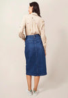 White Stuff Penny Denim Midi Skirt, Mid Blue
