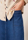 White Stuff Penny Denim Midi Skirt, Mid Blue