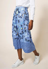 White Stuff Ciara Print Linen Skirt, Blue