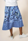 White Stuff Ciara Print Linen Skirt, Blue