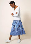 White Stuff Ciara Print Linen Skirt, Blue