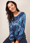 White Stuff Iris Aquatic Print Top, Blue