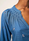 White Stuff Maude Embroidered Shirt, Teal