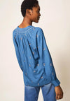 White Stuff Maude Embroidered Shirt, Teal
