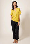 White Stuff June Linen Tunic Top, Chartreuse