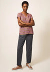 White Stuff Keri Sunrise Print Top, Plum Multi