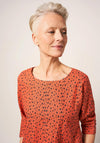 White Stuff Maddie Dalmatian Print Top, Orange