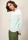 White Stuff Cassie Stripe Long Sleeve T-Shirt, White Multi