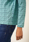 White Stuff Nelly Print Long Sleeve T-Shirt, Teal