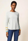 White Stuff Cassie Stripe Long Sleeve T-Shirt, Natural