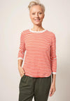 White Stuff Cassie Stripe Long Sleeve T-Shirt, Orange