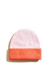White Stuff Colour Block Knit Hat, Pink & Orange