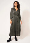 White Stuff Paula Metallic Spot Maxi Dress Size UK 12, Black & Gold
