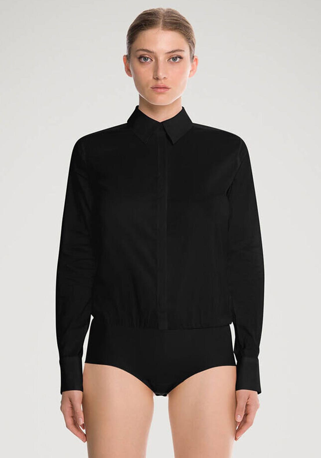 Wolford London Shirt Bodysuit, Black