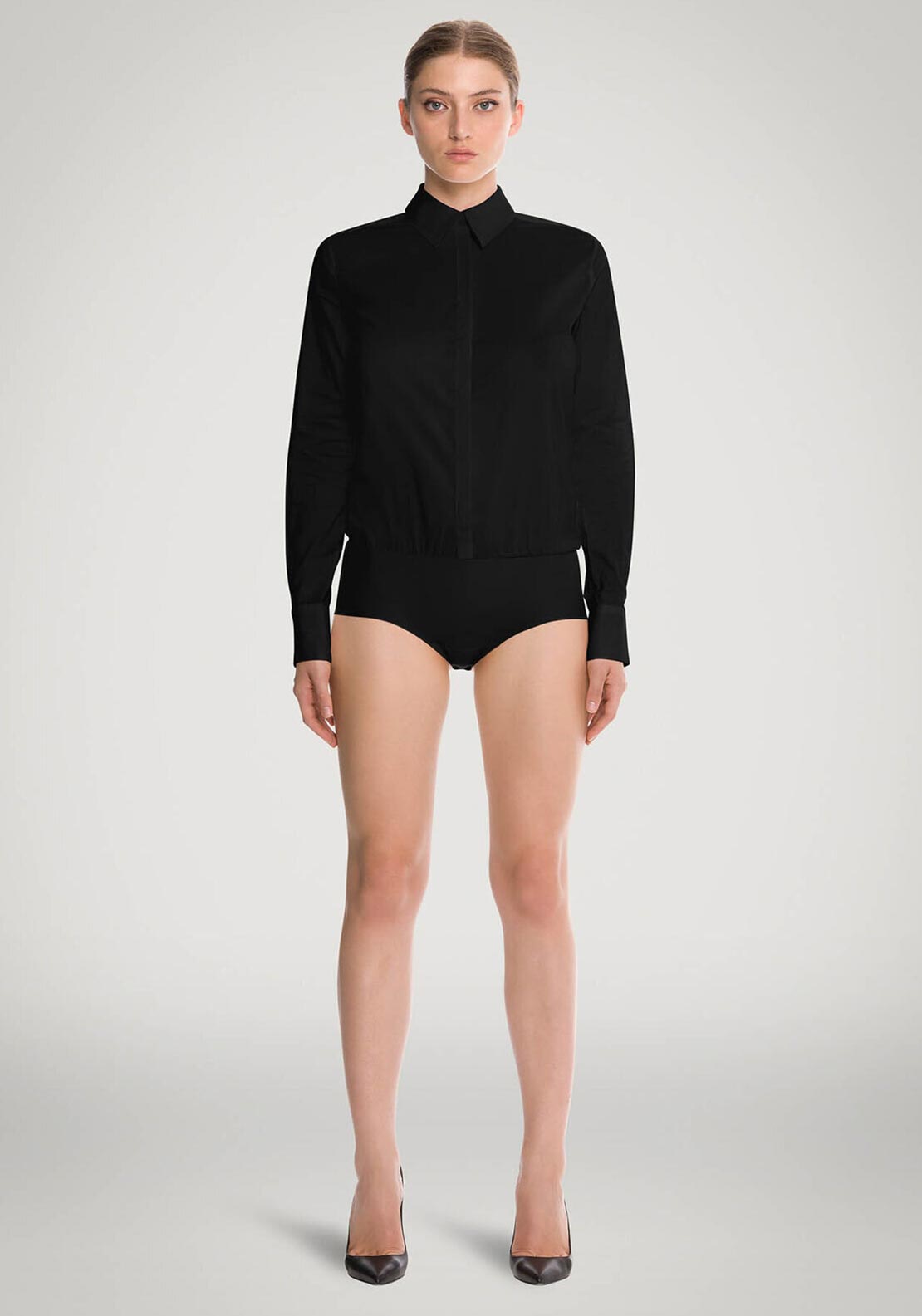 Wolford London Shirt Bodysuit, Black