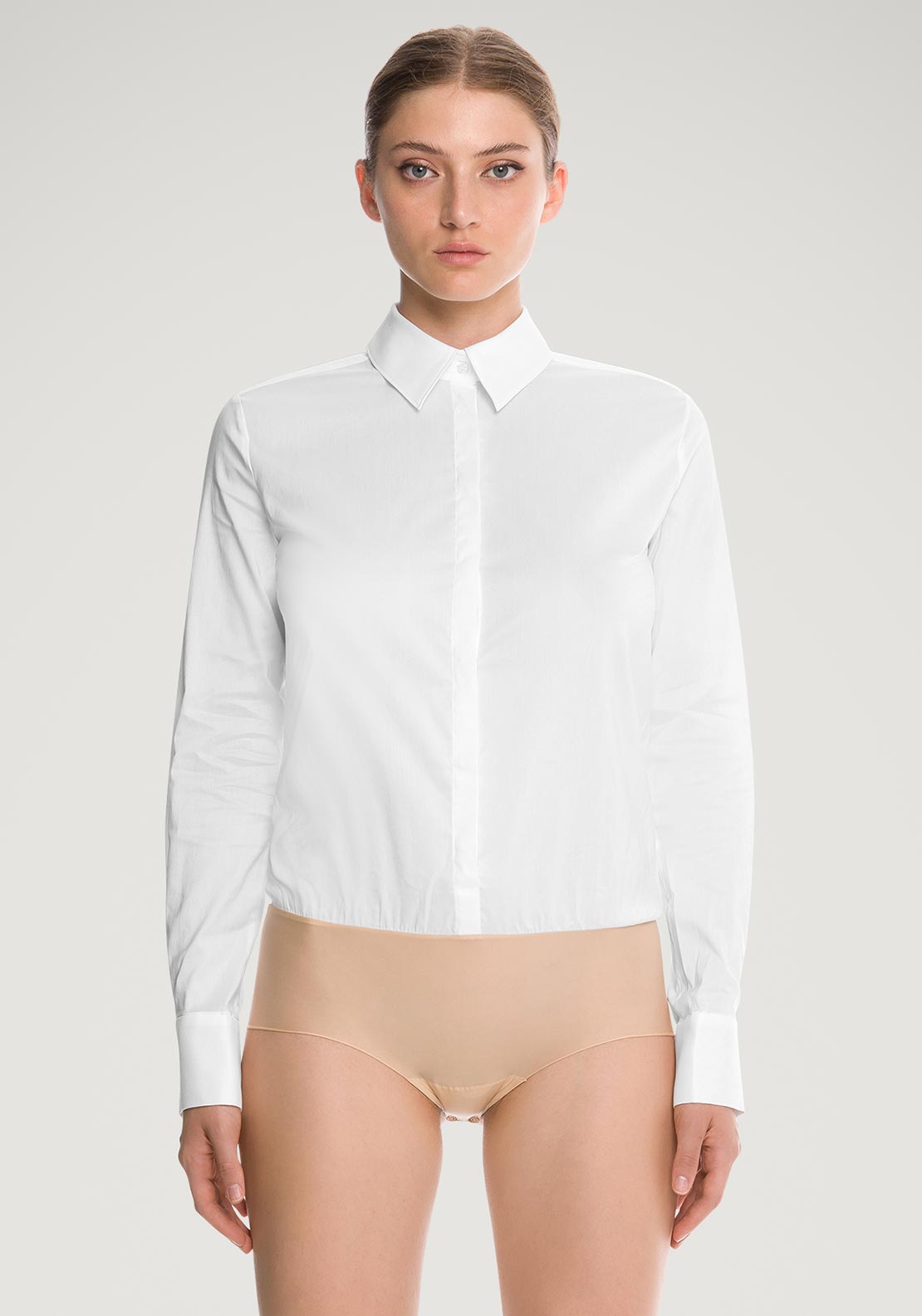 Wolford London Shirt Bodysuit, White