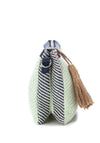 XTI Weaved Rafia Small Crossbody Bag, Navy