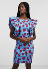 Y.A.S Nellie Ruffle Shoulder Mini Dress, Ethereal Blue