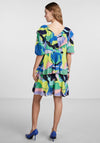 Y.A.S Pimo Abstract Print Frill Mini Dress, French Blue