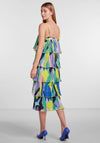 Y.A.S Pimo Abstract Print Frill Midi Dress, French Blue