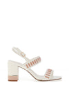 Zanni & Co Namdinh Block Heeled Shoe, Crystal White & Blush