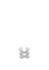 Absolute Crystal Crossover Ear Cuff, Silver