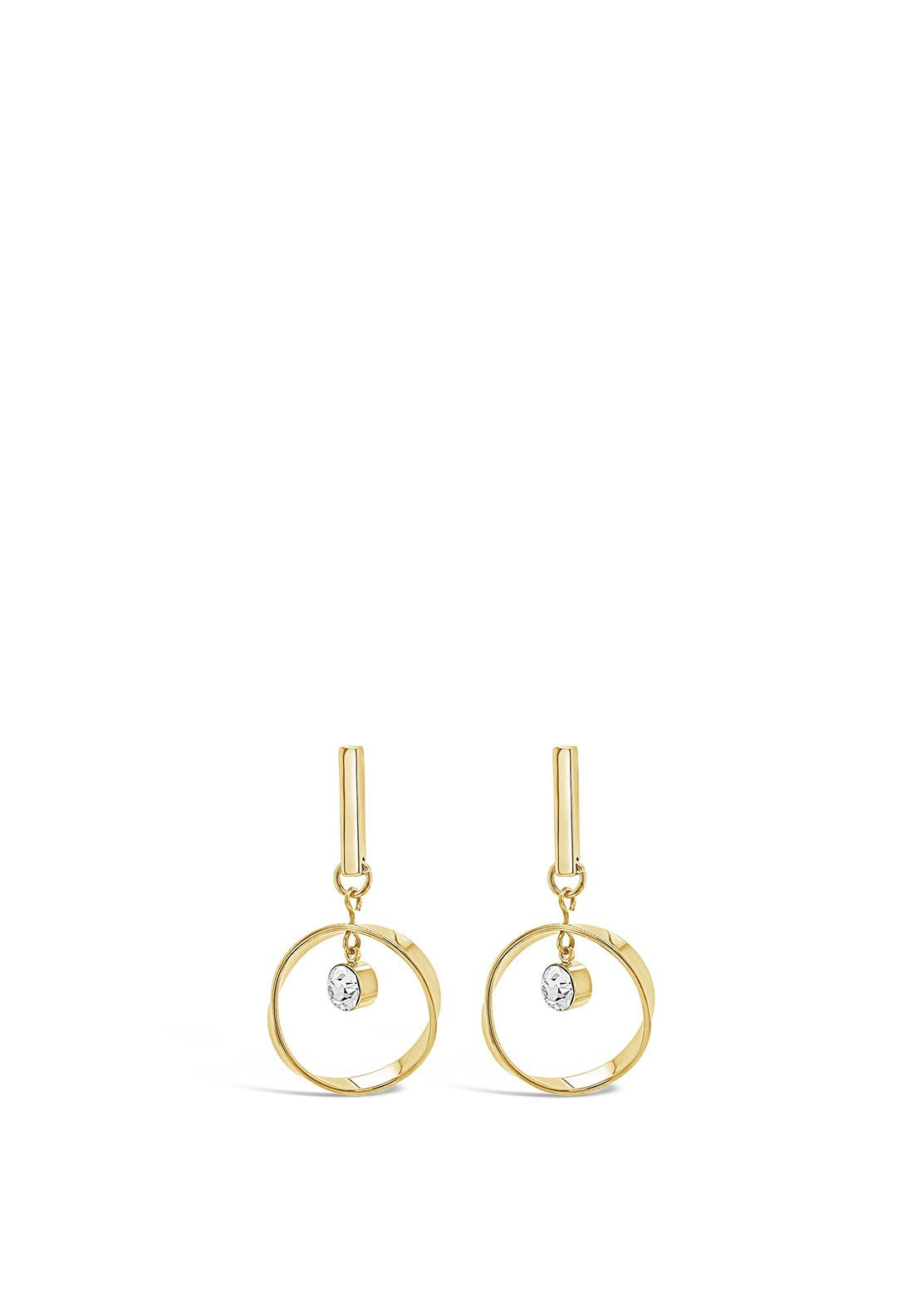 Absolute Circular Drop Earrings, Gold