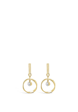 Absolute Circular Drop Earrings, Gold