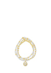 Absolute Pearl Bead Zirconia Swirl Bracelet, Gold