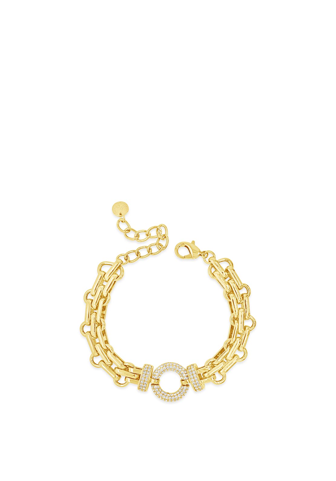 Absolute Diamante Double Link Bracelet, Gold