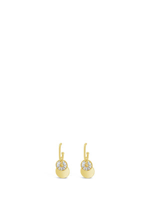 Absolute Diamante Double Disc Drop Earrings, Gold