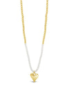 Absolute Pearl Bead Heart Necklace, Gold