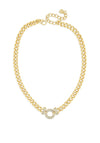 Absolute Diamante Track Circle Necklace, Gold