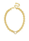 Absolute Diamante Chunky Track Circle Necklace, Gold