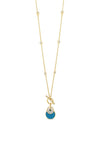 Absolute Turquoise Disc Pendant Necklace, Gold